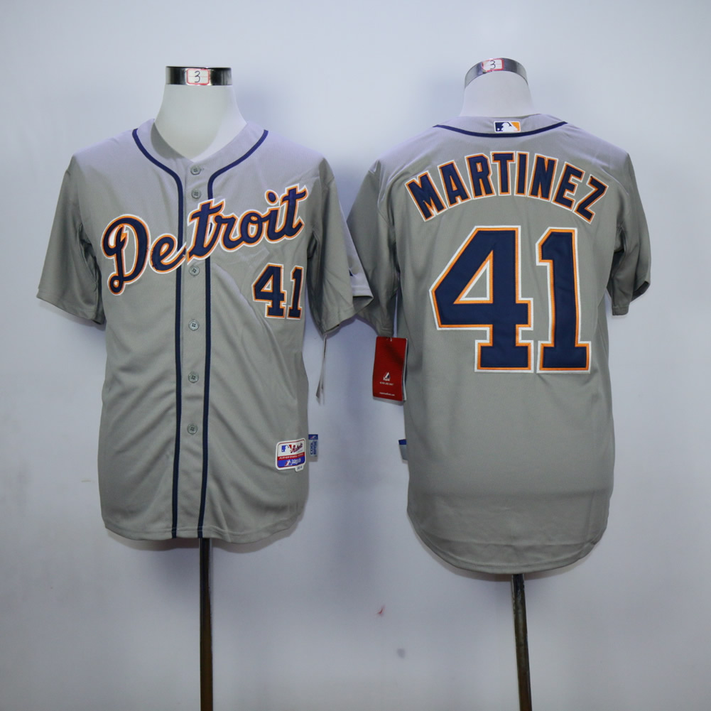 Men Detroit Tigers 41 Martinez Grey MLB Jerseys